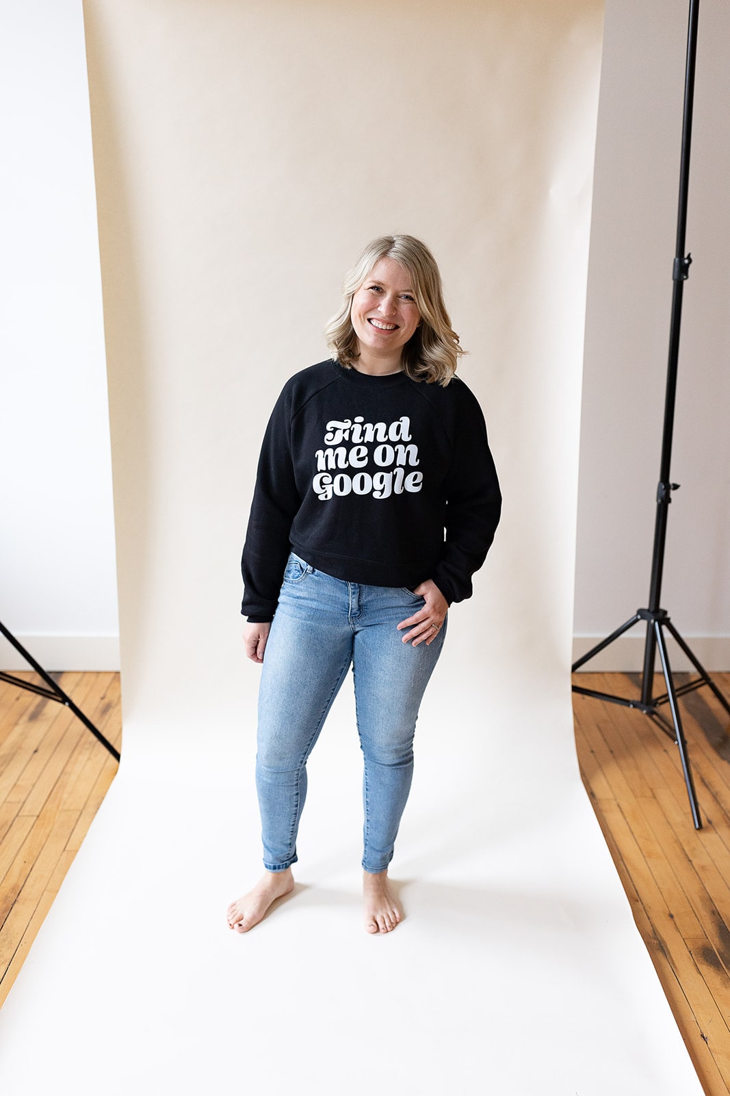 find me on google black cropped sweatshirt apparel for entrepreneurs