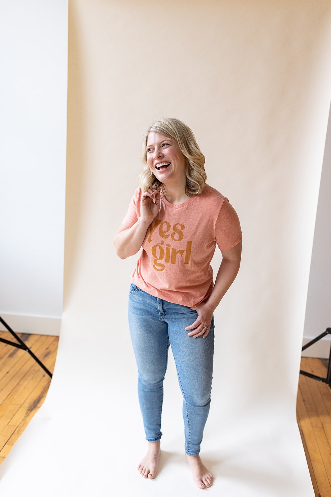 pink yes girl soft graphic tee for female entrepreneurs